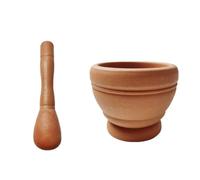 Zymoplas Bol broyeur à épices efficace pour un broyage et facile, broyeur d'herbes, bol de mélange d'ail, à presse PP Durable et facile, Couleur du bois