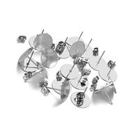 Zymoplas Boucle d'oreille Stud Base Multi Taille En Acier Inoxydable Personnalité Épingles D'oreille Réglage Outil De Fabrication De Bijoux Temps De Mariage À L'aide, Couleur acier, 5mm