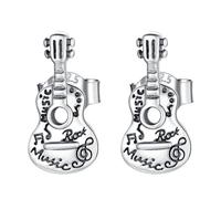 Zymoplas Boucles d'oreilles à clous de guitare classique en alliage, cadeau artisanal exquis, breloques de guitare en argent Sterling 925, boucle d'oreille élégante