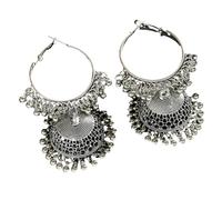 Zymoplas Boucles d'oreilles à pampilles en alliage de Style moderne, antirouille et anti-rayures, boucles d'oreilles indiennes Jhumka en perles, Non toxiques
