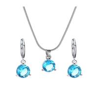Zymoplas Boucles d'oreilles en argent pour femmes, nombreuses Occasions applicables, pour tout événement, ensembles de bijoux Anti-allergiques et Anti-oxydants pour femmes, bleu clair