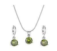 Zymoplas Boucles d'oreilles en argent pour femmes, nombreuses Occasions applicables, pour tout événement, ensembles de bijoux Anti-allergiques et Anti-oxydants pour femmes, vert