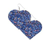 Zymoplas Boucles d'oreilles en forme de coeur Style élégant paillettes oreille goujon multicolore en cuir artificiel boucle d'oreille filles décoration, Bleu