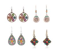 Zymoplas Boucles d'oreilles goutte d'eau mode accessoires populaires longue boucle d'oreille Vintage quotidien Unique crochet d'oreille ensemble bijoux de mariage, Ensemble B