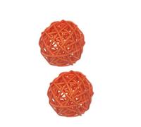 Zymoplas Boules de rotin élégantes pour projet artisanal de bricolage, pour décoration créative la maison, boules décoratives en bois, rotin naturel, 10 paquets/lot, Orange