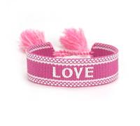 Zymoplas Bracelets en corde réglables avec glands tissés, pour une déclaration de mode Chic, verrouillage manuel des bords, Bracelets d'amitié tissés, Amour rose brillant