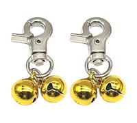 Zymoplas Breloque de collier de cloche chien, 2 pièces, sûre et Non toxique, variété Styles, breloque collier chien, clochettes en cuivre, petites cloches pour animaux compagnie, Argent + Or