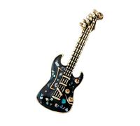 Zymoplas Broche guitare électrique pour hommes, collier décoratif à la mode, bijoux, écharpe d'anniversaire de vacances, décoration de costume en alliage