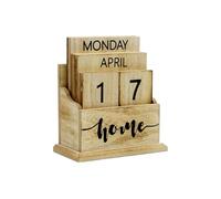 Zymoplas Calendrier perpétuel en bois Durable pour calendrier Vintage en bois, de bureau, décoration d'ornement de maison, MAISON