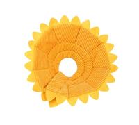 Zymoplas Collier Anti-Morsure pour Animaux de Compagnie, Fleur de Soleil, pour Une récupération Facile et sûre, Facile à Mettre en Tissu, en Forme Fleur Soleil, Collier cône Chat Coton, L