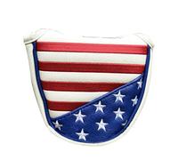 Zymoplas Couverture de Club Demi-Ronde de Club Golf Durable Couverture Nationale Unique Ronde en Cuir d'unité Centrale en Peluche pour Le Rond Drapeau, Vent américain