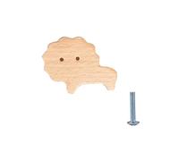 Zymoplas Crochets en bois inodores pour porte, résistants Pour aux chocs et indéformables, poignées en forme d'animaux, boutons ligne fluide, Non toxiques, lion