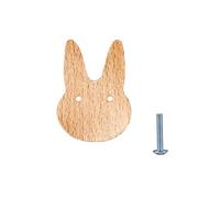 Zymoplas Crochets en bois inodores pour porte, résistants Pour aux chocs et indéformables, poignées en forme d'animaux, boutons ligne fluide, Non toxiques, lapin