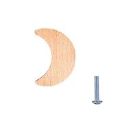 Zymoplas Crochets en bois inodores pour porte, résistants Pour aux chocs et indéformables, poignées en forme d'animaux, boutons ligne fluide, Non toxiques, lune