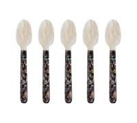 Zymoplas Cuillère à glace Pour aux œufs de Caviar, 5 pièces, cuillères à Caviar en nacre exquises pour crème glacée Pour aux œufs de, cuillère Rocher ABS, UN