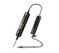 Zymoplas Détecteur de tension léger rétro-éclairé écran testeur stylo lampe de poche sonde métallique fil à ressort hélicoïdal indicateur numérique, Noir 2