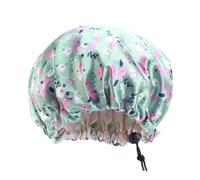 Zymoplas Enfants nuit bonnet de couchage douche Satin casquettes mignon bonnet de nuit soins capillaires chapeaux pour ménage chambre hôtels, Fleur Vert