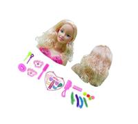 Zymoplas Enfants poupées Maquillage Ensemble Demi-Corps Coiffure Jouet en Plastique éducatif Style Outils Enfants Anniversaire Cadeau Accessoires, Type 1