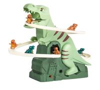 Zymoplas Ensemble d'assemblage de Toboggan de Dinosaure Amusant et éducatif pour Enfants, Toboggan de Dinosaure en ABS avec 3 Petits Dinosaures en ABS