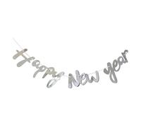 Zymoplas Ensemble de bannières avec lettres personnalisées, 1 pièce, faites vos propres bannières, Kit de personnalisables pour décoration, suspendues pour fête Groovy, Argent, 16.4 pieds