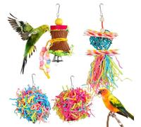 Zymoplas Ensemble de Jouets de déchiquetage d'oiseaux en Bois, Facile à Installer, pour perroquets et perruches, Ensemble Jouets pour perruches, Cadeaux largement utilisés