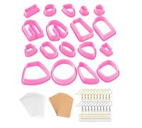Zymoplas Ensemble de petits emporte-pièces en argile pour la fabrication de boucles d'oreilles en argile polymère Kit fabrication boucles d'oreilles polymère Coupe- ABS Coupe-, D