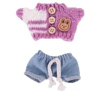 Zymoplas Ensemble de vêtements pour poupée DIY, Pulls Faits à la Main, Jeans, Accessoires Photo et Accessoires Uniques et Mignons en Polyester pour poupée , XM2108