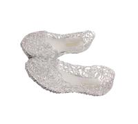 Zymoplas Entrez dans l'été chaussures plates en gelée confortables pour femmes chaussures mélangées femme chaussures en gelée sandales respirantes décontracté, argenté, 37.1