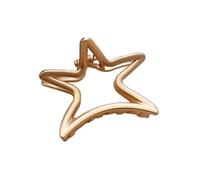 Zymoplas Épingles à cheveux Barrettes étoile à cinq branches pince en métal griffe de cheveux filles chapeaux mode creux Simple accessoire de mariage, Or mat