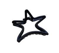 Zymoplas Épingles à cheveux Barrettes étoile à cinq branches pince en métal griffe de cheveux filles chapeaux mode creux Simple accessoire de mariage, Noir givré