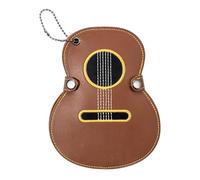Zymoplas Étui de rangement pour plectres de guitare, porte-crochets en cuir finement brodé, sac rangement pour plectres enfichables en similicuir, Durable, brun
