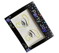 Zymoplas Eye Strass Autocollants Auto-Adhésif Cristal Glitter Visage Maquillage Bijoux DIY Nail Art pour Femmes Accessoire De Mariage, HF-107 Jaune
