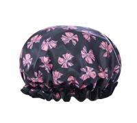 Zymoplas Femme chapeau de couchage salle de bain douche cheveux casquettes résistant à l'huile épaissi multicolore fille tête couverture Salon accessoires, Le noir