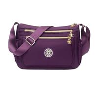 Zymoplas Femmes grande capacité sac à bandoulière en Nylon filles voyageant Style décontracté fermeture à glissière sacs à bandoulière pochette pour dames, Violet
