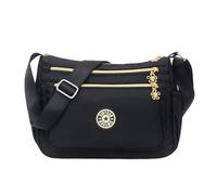 Zymoplas Femmes grande capacité sac à bandoulière en Nylon filles voyageant Style décontracté fermeture à glissière sacs à bandoulière pochette pour dames, Noir
