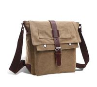 Zymoplas Femmes hommes Style rétro sac à bandoulière tablette caméra portefeuille affaires bandoulière Pack voyage rabat Messenger pochette, Kaki, Klein