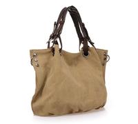 Zymoplas Femmes sac fourre-tout toile Shopping sac à main réutilisable grande capacité épaule mode sacs à main pochette à glissière sacs à main, Kaffee