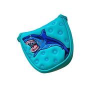 Zymoplas Fermeture de Couverture de tête Putter maillet Golf brodée pour Le Club Golf élégant et Protecteur, Demi-Rond - Requin Bleu mer