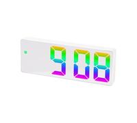 Zymoplas Horloge de bureau électronique à LED avec affichage du cycle de température, luminosité réglable 12/24 heures, écran, horloge bureau ABS, Style 5