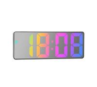 Zymoplas Horloge de bureau électronique à LED avec affichage du cycle de température, luminosité réglable 12/24 heures, écran, horloge bureau ABS, Style 3