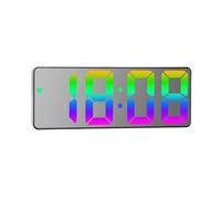 Zymoplas Horloge de bureau électronique à LED avec affichage du cycle de température, luminosité réglable 12/24 heures, écran, horloge bureau ABS, Style 1