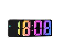 Zymoplas Horloge de bureau électronique à LED avec affichage du cycle de température, luminosité réglable 12/24 heures, écran, horloge bureau ABS, Style 4