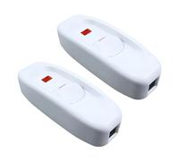 Zymoplas Interrupteur de lampe en ligne à profil bas, 2 pièces, avec lumière LED, pour lampe de Table, ABS, variateur en ligne pour, blanc