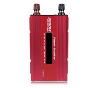 Zymoplas Inverseur de voiture à onde sinusoïdale DC 12 V à AC 220 V écran ventilateur intégré voiture extérieur camping convertisseur d'urgence, rouge
