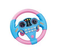 Zymoplas Jouet de Volant Portable pour Enfants, siège de Voiture, Divertissement, Volant de Conduite ABS, Jouets de Jeu de rôle, Bleu + Rose