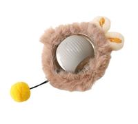Zymoplas Jouet Intelligent pour Chat, Durable, résistant pour aux morsures et pour aux Rayures, Jouet ABS pour Animaux de Compagnie, Balle Interactive, Intelligent avec Couverture en Peluche, Gris