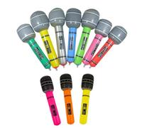 Zymoplas Jouets de Microphone gonflables compacts et légers, 10 paquets/lot, pour divertissement de fête Portable, accessoires fête en PVC