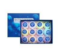 Zymoplas Kit de fabrication de bombes de bain parfumées, 12 pièces, bombes de bain écologiques et apaisantes pour femmes, cadeaux, Kit de fabrication de bombes de bain douces, bleu
