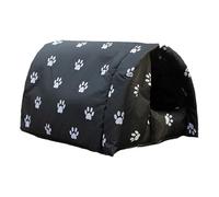 Zymoplas Lit chaud et confortable pour animaux de compagnie, adapté à toutes les races, en Polyester, maison d'extérieur pour animaux de compagnie, maison pour chat errant, lit élégant , Noir , XL
