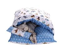 Zymoplas Lit Grotte Confortable pour Animaux de Compagnie, Espace pour ami à Fourrure, nid de Chat Chaud en Polyester, Tapis pour Animaux Compagnie Facile à Nettoyer en Automne et Hiver